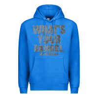 True Royal what's your damage, heather   heathers Premium Hoodie - PixelWave