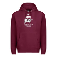 Burgundy liberation to all vegan vegetarian food animal love Premium Hoodie - PixelWave