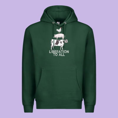 Liberation To All Vegan Vegetarian Food Animal Love Premium Hoodie Designed By Pixelwave