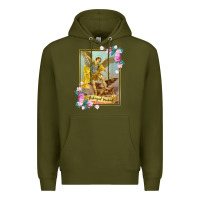 Army Green St Michael the Archangel - Protector Catholic Church Angel Premium Hoodie - PixelWave