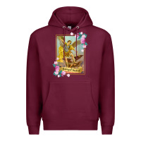 Burgundy St Michael the Archangel - Protector Catholic Church Angel Premium Hoodie - PixelWave