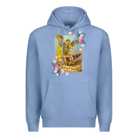 Colony Blue St Michael the Archangel - Protector Catholic Church Angel Premium Hoodie - PixelWave