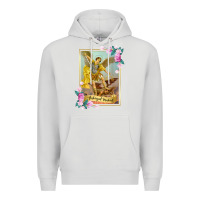 Dove Grey St Michael the Archangel - Protector Catholic Church Angel Premium Hoodie - PixelWave