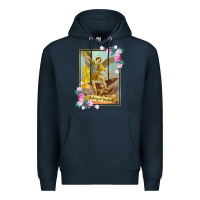 Navy St Michael the Archangel - Protector Catholic Church Angel Premium Hoodie - PixelWave