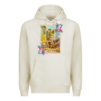 Oatmeal Heather St Michael the Archangel - Protector Catholic Church Angel Premium Hoodie - PixelWave