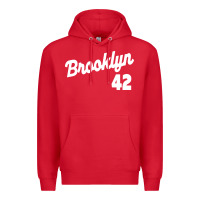 Red brooklyn 42 Premium Hoodie - PixelWave
