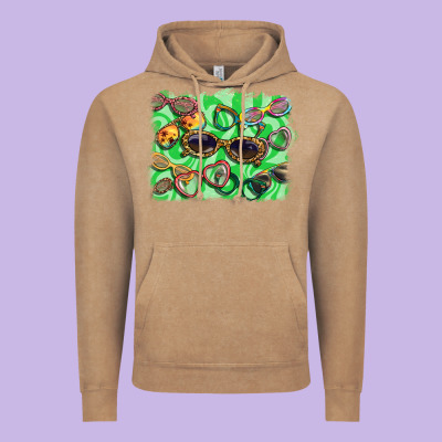 Sunglasses Background Vintage Hoodie Designed By Barkaloodesign