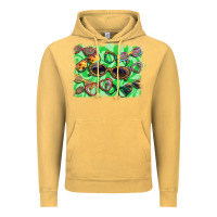 Vintage Mustard sunglasses background Vintage Hoodie - BarkalooDesign