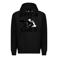 Black get out of my yard lame o the burbs quote the burbs Premium Hoodie - Craftify