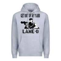 Heather Grey get out of my yard lame o the burbs quote the burbs Premium Hoodie - Craftify