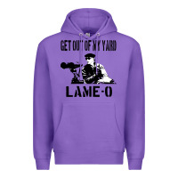 Purple get out of my yard lame o the burbs quote the burbs Premium Hoodie - Craftify