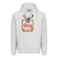 Dove Grey Vintage Stag Beer, distressed Premium Hoodie - Craftify