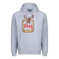 Heather Grey Vintage Stag Beer, distressed Premium Hoodie - Craftify
