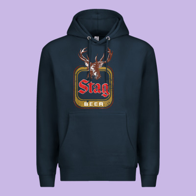 Vintage Stag Beer, Distressed Premium Hoodie Designed By Craftify