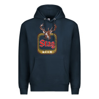 Navy Vintage Stag Beer, distressed Premium Hoodie - Craftify