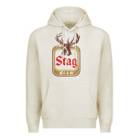 Oatmeal Heather Vintage Stag Beer, distressed Premium Hoodie - Craftify