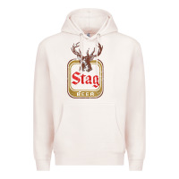 Pale Pink Vintage Stag Beer, distressed Premium Hoodie - Craftify
