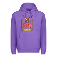 Purple Vintage Stag Beer, distressed Premium Hoodie - Craftify