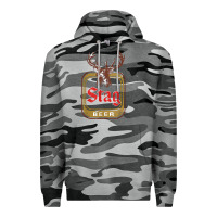 Slate Camo Vintage Stag Beer, distressed Premium Hoodie - Craftify