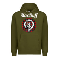 Army Green MacDuff Clan Scottish Name Coat Of Arms Tartan Premium Hoodie - Craftify