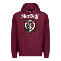 Burgundy MacDuff Clan Scottish Name Coat Of Arms Tartan Premium Hoodie - Craftify