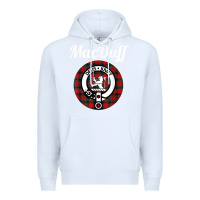 White MacDuff Clan Scottish Name Coat Of Arms Tartan Premium Hoodie - Craftify
