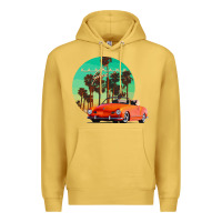 Antique Gold karmann ghia sunset palm love quote Premium Hoodie - Craftify