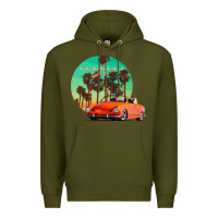 Army Green karmann ghia sunset palm love quote Premium Hoodie - Craftify