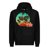 Black karmann ghia sunset palm love quote Premium Hoodie - Craftify