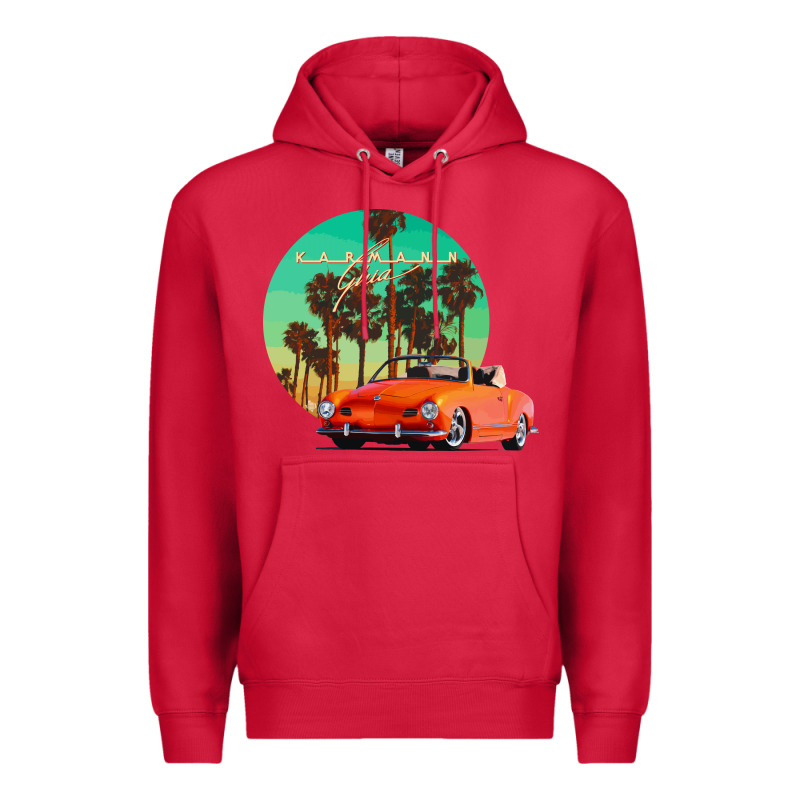Karmann Ghia Sunset Palm Love Quote Premium Hoodie by Craftify | Teevron