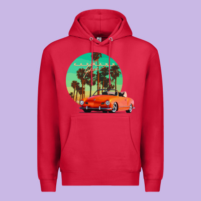 Karmann Ghia Sunset Palm Love Quote Premium Hoodie Designed By Craftify