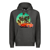 Charcoal Heather karmann ghia sunset palm love quote Premium Hoodie - Craftify