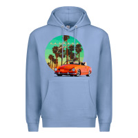 Colony Blue karmann ghia sunset palm love quote Premium Hoodie - Craftify
