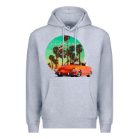 Heather Grey karmann ghia sunset palm love quote Premium Hoodie - Craftify