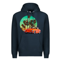 Navy karmann ghia sunset palm love quote Premium Hoodie - Craftify