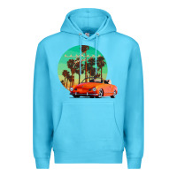 Ocean Blue karmann ghia sunset palm love quote Premium Hoodie - Craftify