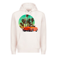 Pale Pink karmann ghia sunset palm love quote Premium Hoodie - Craftify