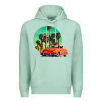 Seafoam karmann ghia sunset palm love quote Premium Hoodie - Craftify