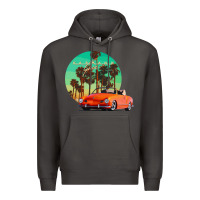 Smoke karmann ghia sunset palm love quote Premium Hoodie - Craftify
