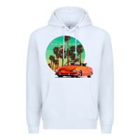 White karmann ghia sunset palm love quote Premium Hoodie - Craftify