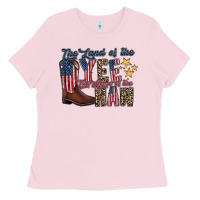 Bubblegum Pink the land yee the home of the haw Ladies Tee - RacoonDesign
