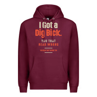 Burgundy I Got a Dig Bick Funny Sarcastic Humor Premium Hoodie - Craftify
