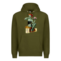 Army Green Zombie Pin Up Girl Halloween Premium Hoodie - Craftify