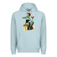 Blue Mist Zombie Pin Up Girl Halloween Premium Hoodie - Craftify