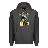 Charcoal Heather Zombie Pin Up Girl Halloween Premium Hoodie - Craftify