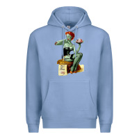 Colony Blue Zombie Pin Up Girl Halloween Premium Hoodie - Craftify