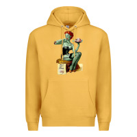 Mustard Zombie Pin Up Girl Halloween Premium Hoodie - Craftify