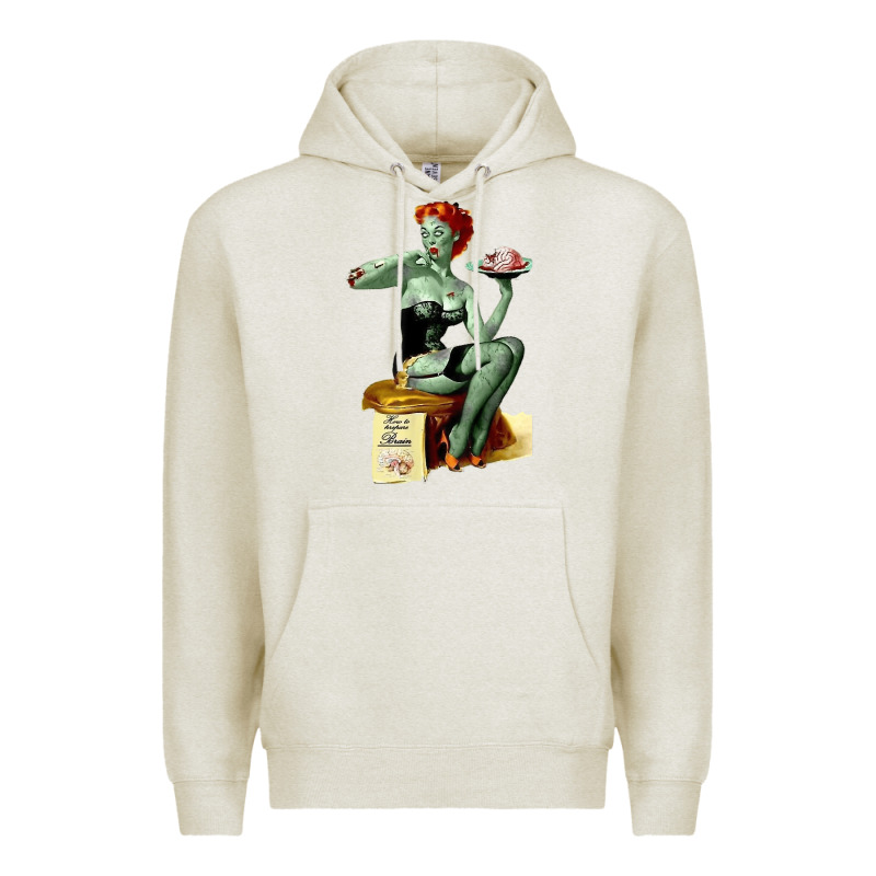 Zombie Pin Up Girl Halloween Premium Hoodie by Craftify | Teevron