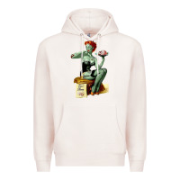Pale Pink Zombie Pin Up Girl Halloween Premium Hoodie - Craftify
