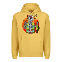 Antique Gold skeleton fishing lover moon halloween costume fish Premium Hoodie - Craftify